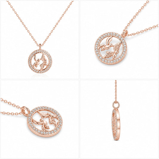 Bird circle pendant