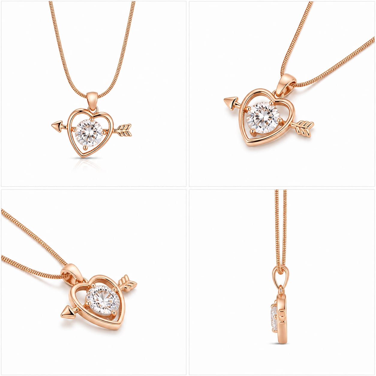 Heart arrow pendant necklace