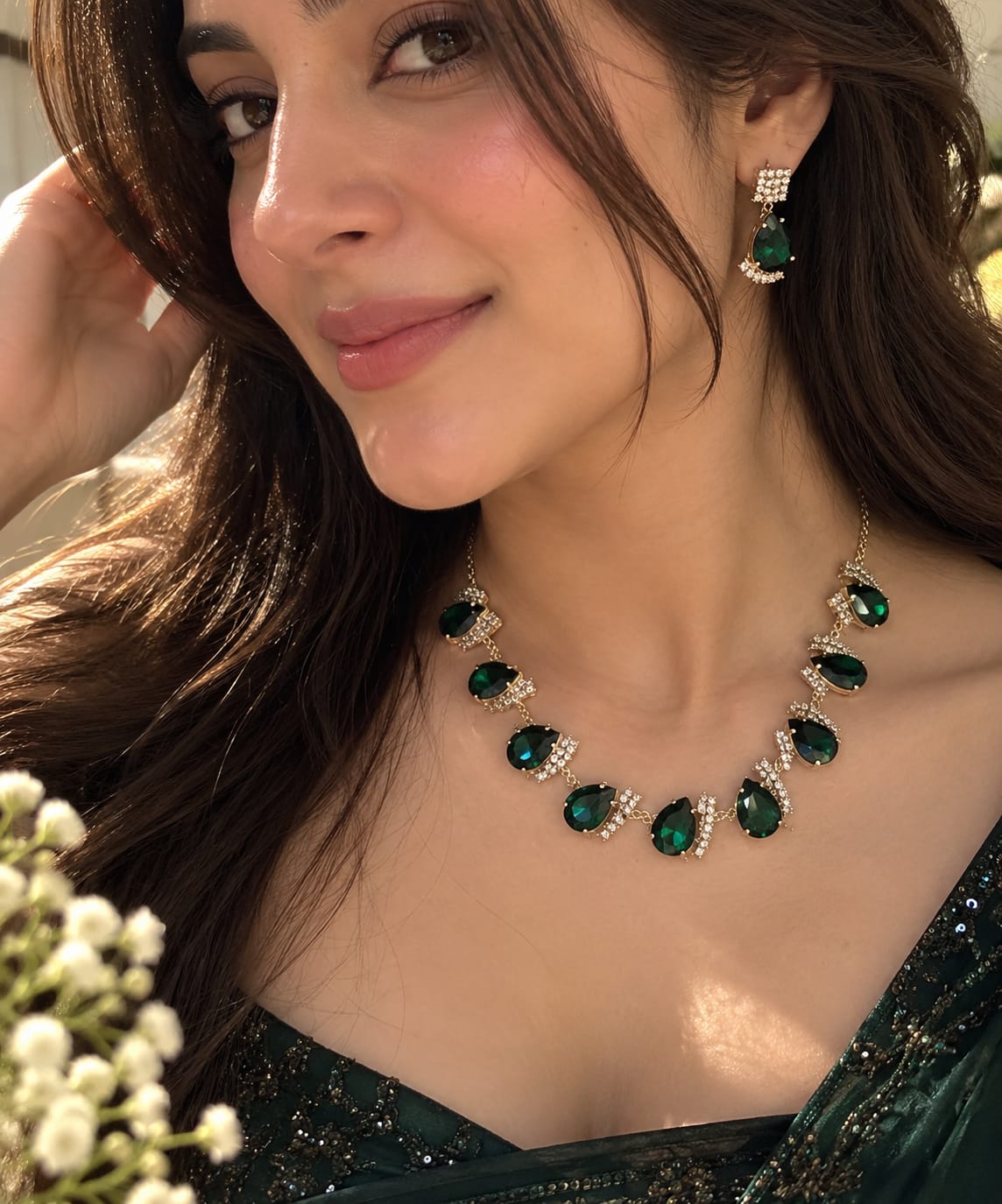 Green energy necklace set