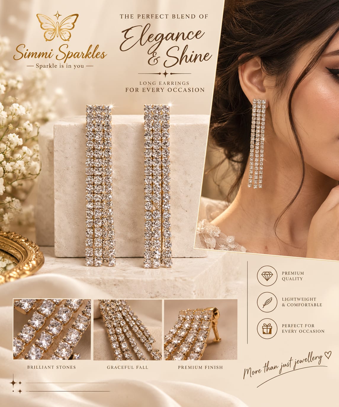 Crystal cascade statement Earrings