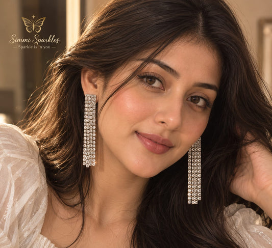 Crystal cascade statement Earrings