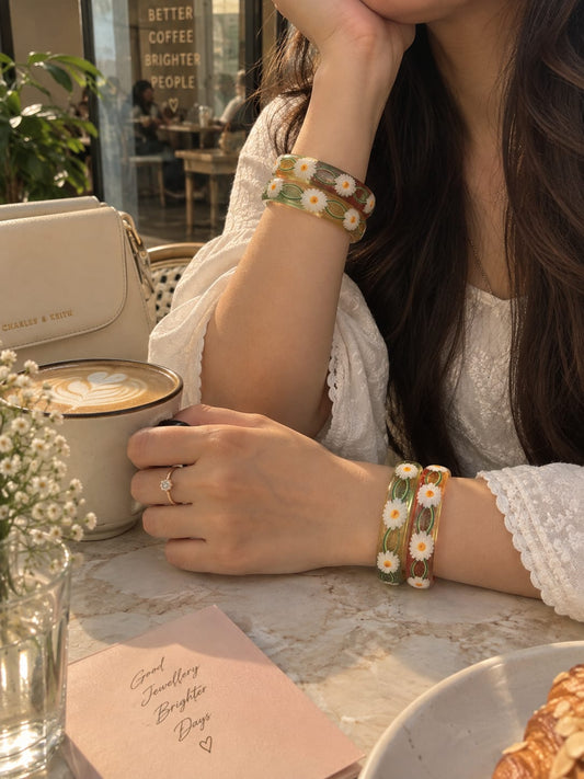 Daisy Bloom Enamel Bangles