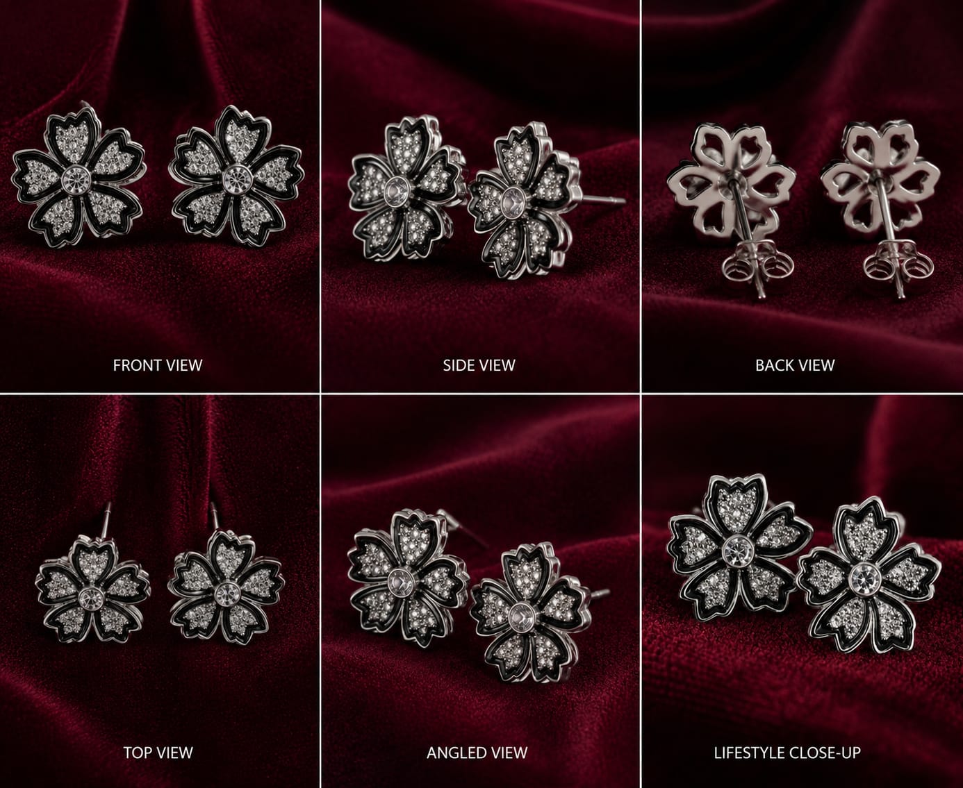 Silent sakura stud earrings