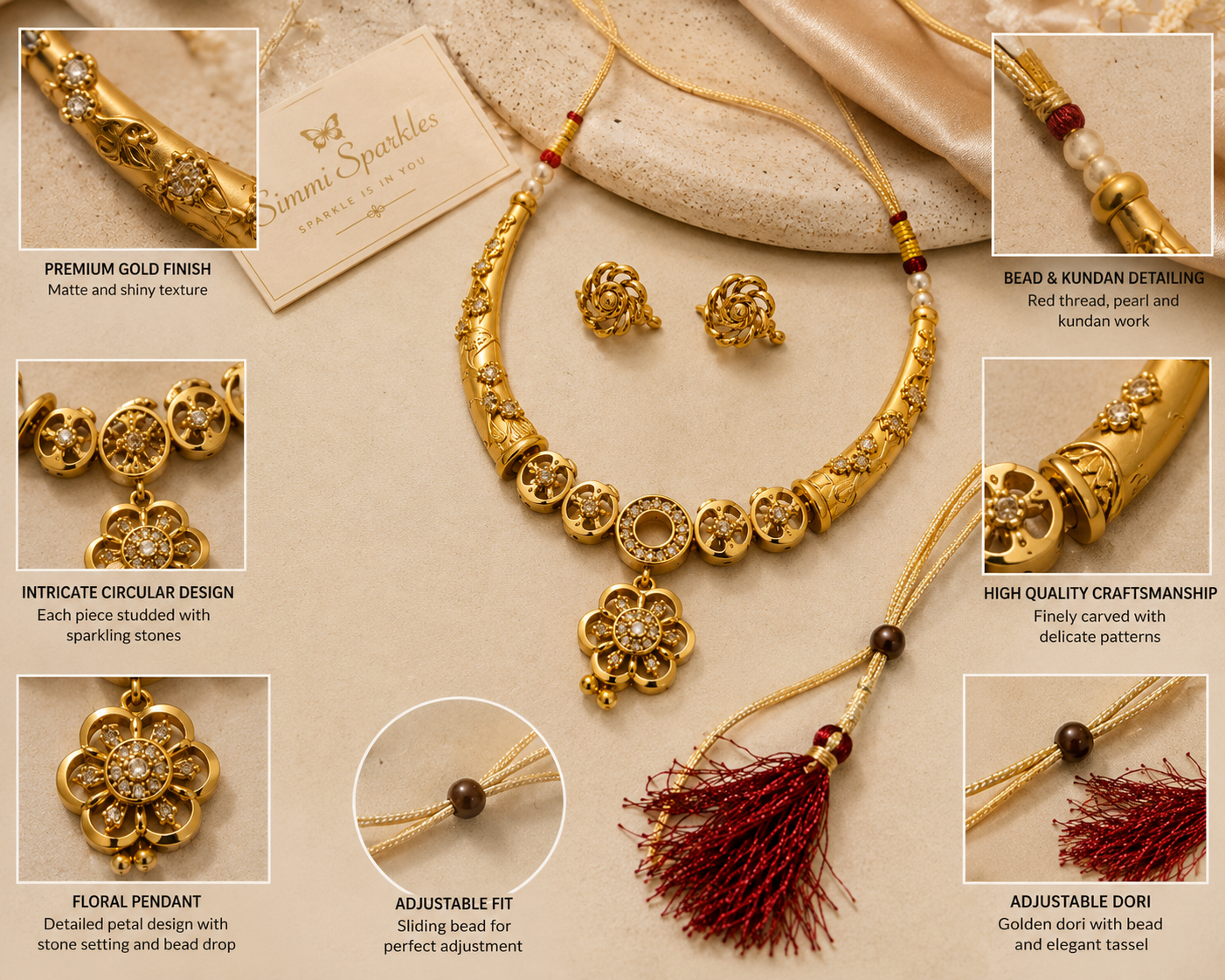Swarn Pushp Dori Necklace