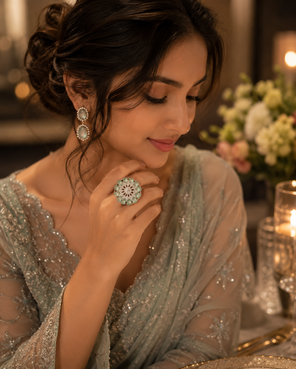 Mint blossom royale ring