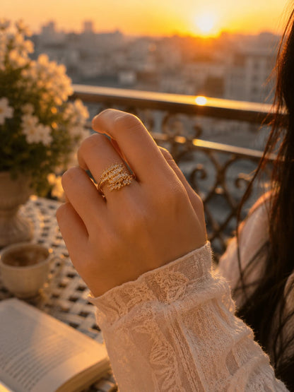 Golden fern ring