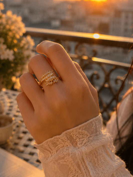 Golden fern ring