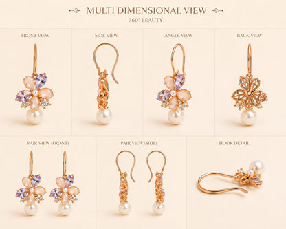 pearl blossom earrings