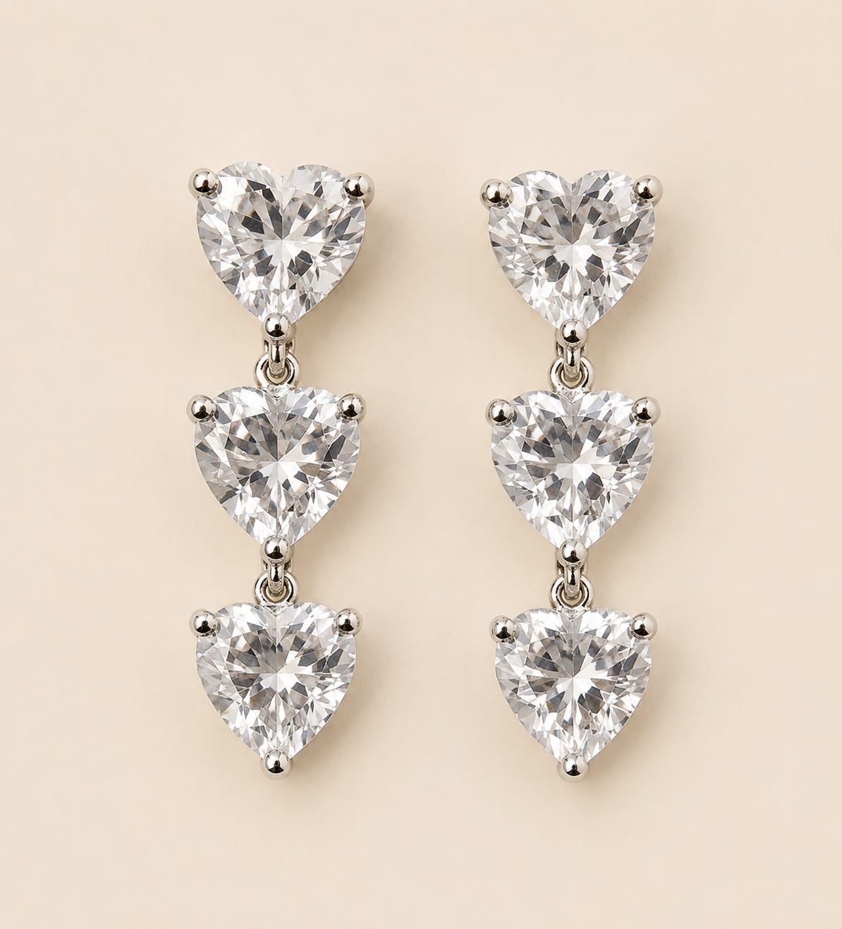 Crystal heart earrings