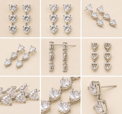 Crystal heart earrings