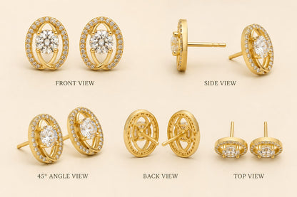 Pearl halo studs