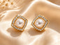 Golden Ivory pearl studs