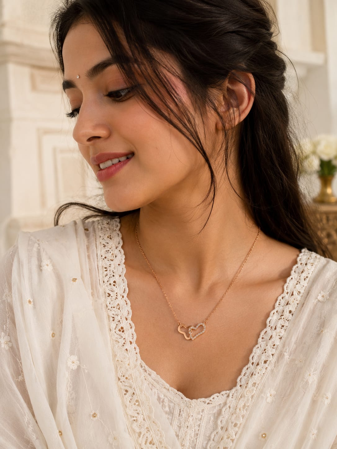Joint heart pendant necklace