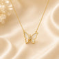 Ivory butterfly pendant necklace