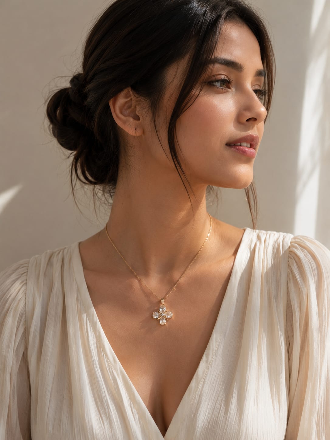 snowflake charm pendant necklace