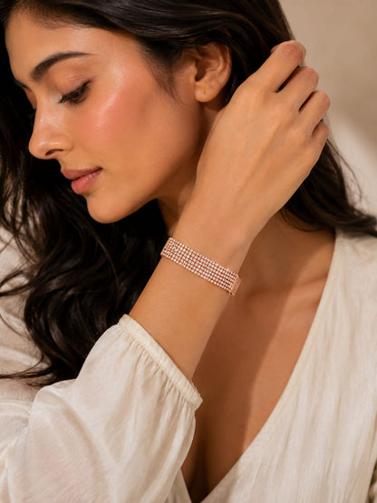 Crystal cascade gold bracelet