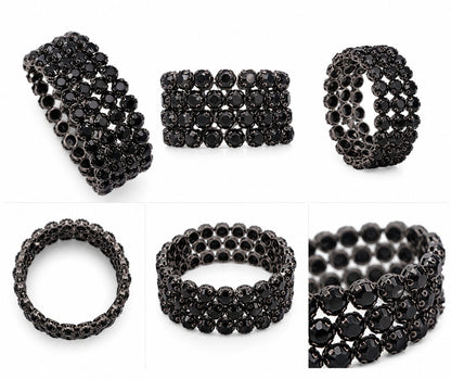 black crystal stone bracelet