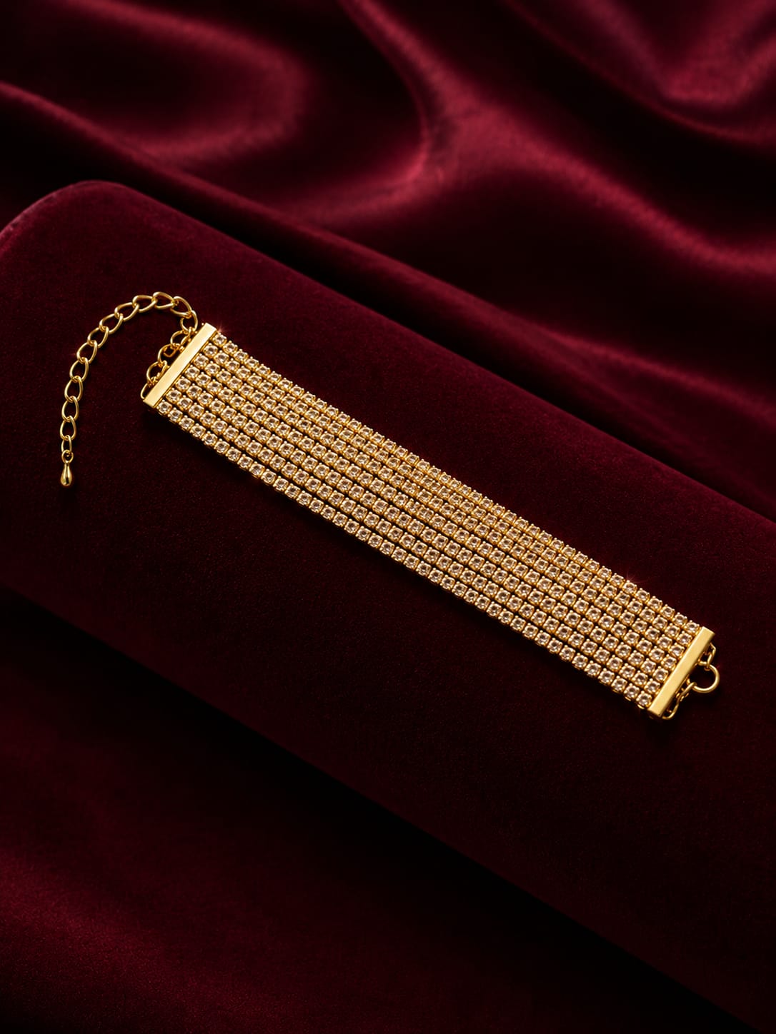 Crystal cascade gold bracelet
