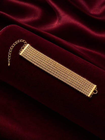 Crystal cascade gold bracelet