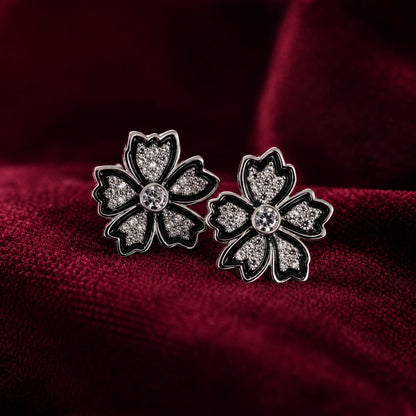 Silent sakura stud earrings