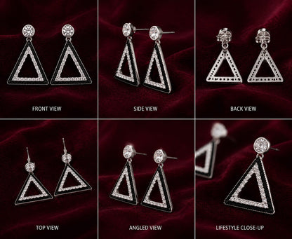 Midnight triangle earrings