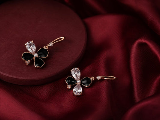 black bow earrings