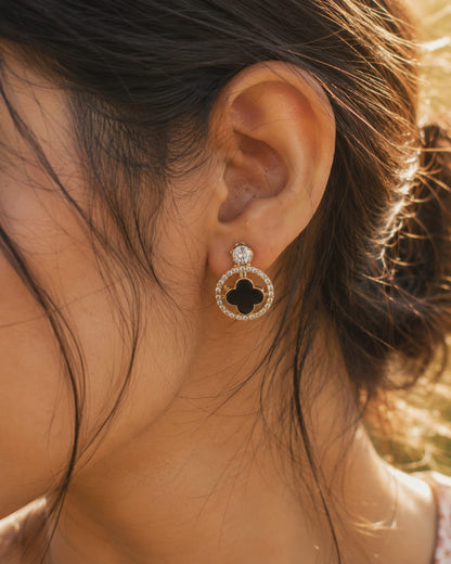 Midnight clover earrings