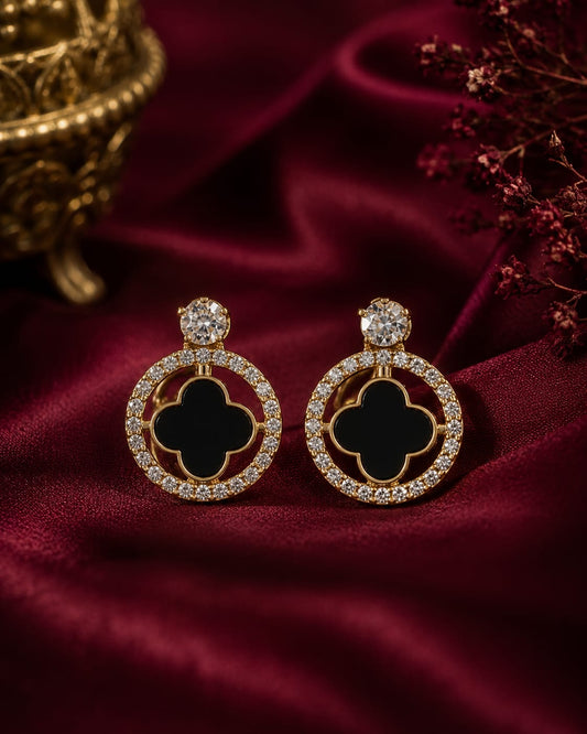 Midnight clover earrings