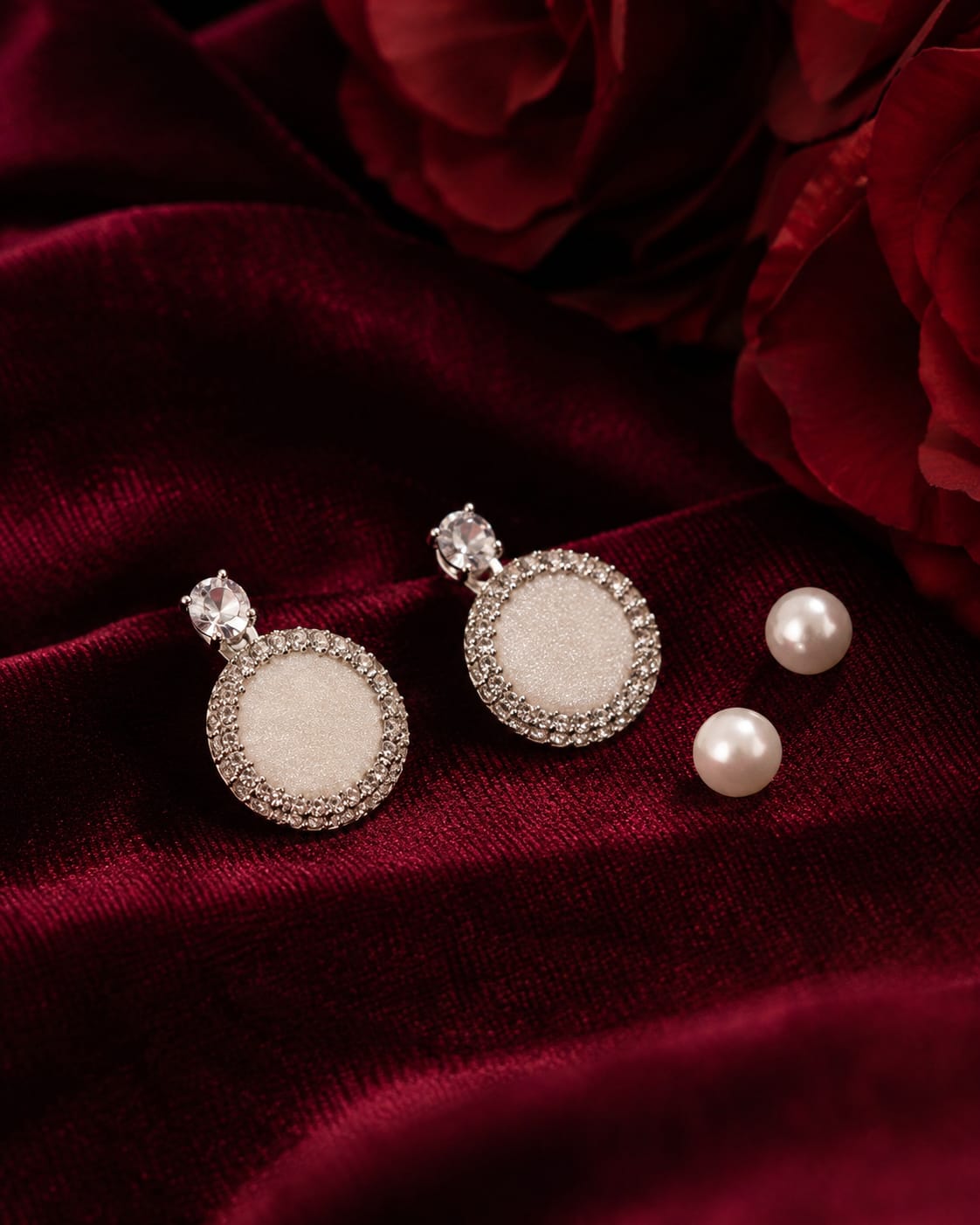 Pearl moon studs