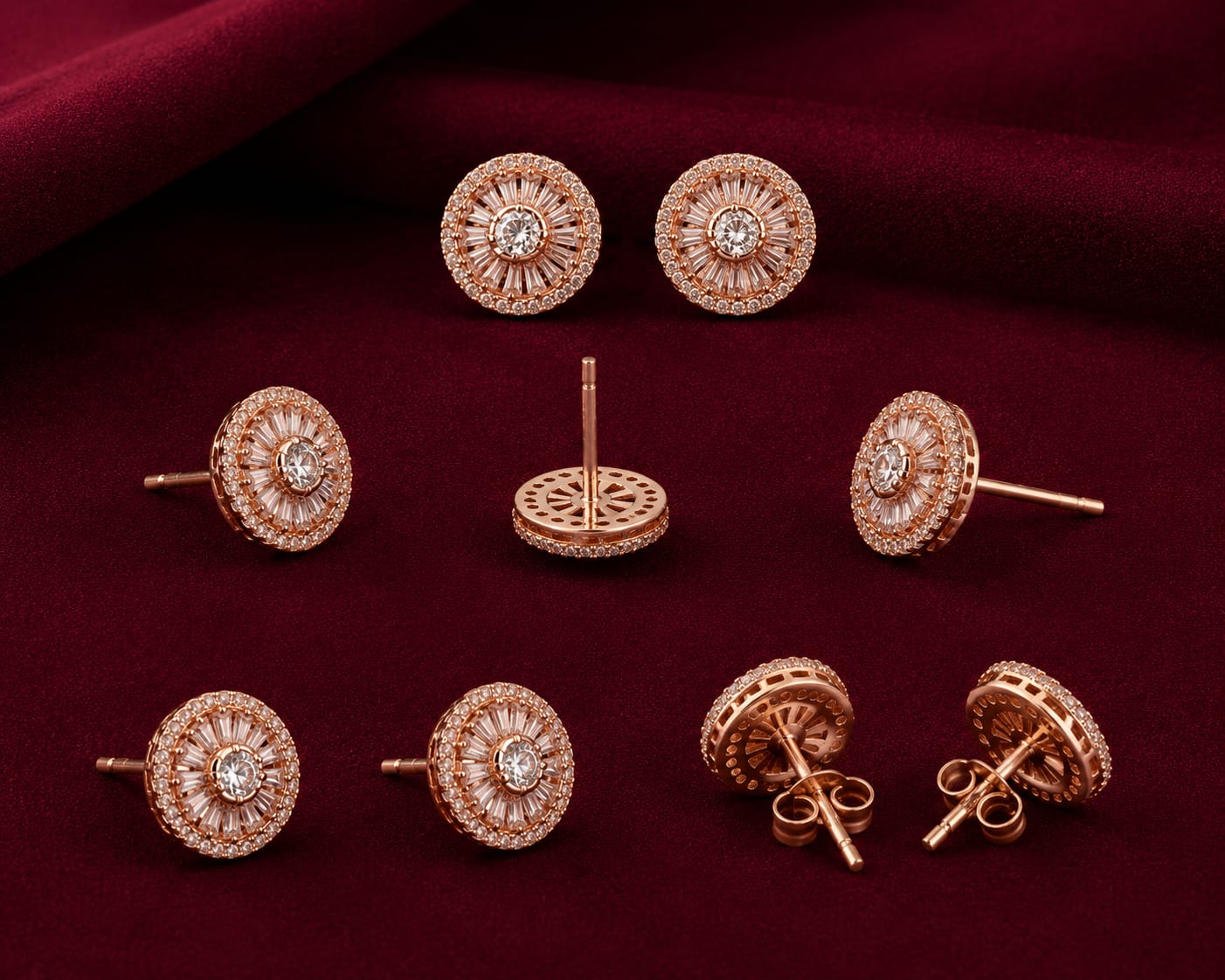 Crystal sunburst studs