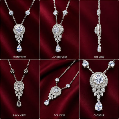 Moon light royal pendant necklace with diamond ring