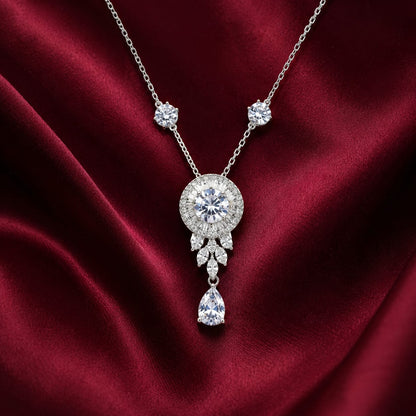 Moon light royal pendant necklace with diamond ring