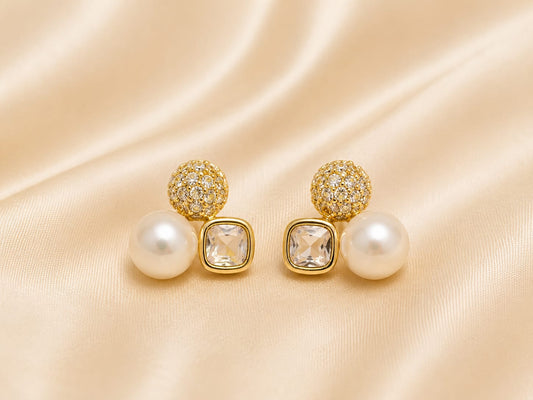 Golden globe earrings
