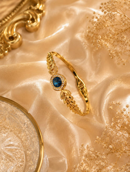 Sapphire leaf bracelet