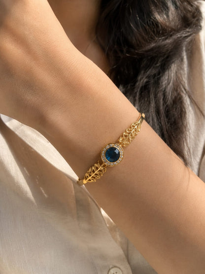 Sapphire leaf bracelet