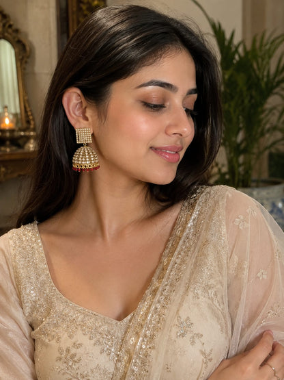 Big red royal jhumka