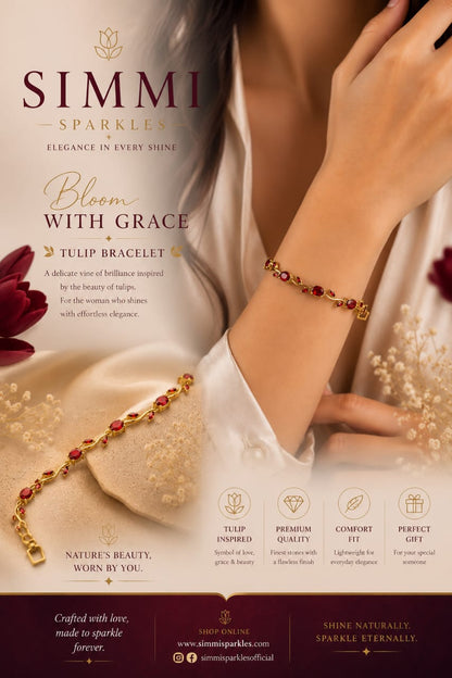 Ruby bloom Tulip bracelet