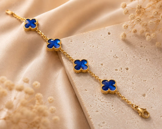 Blue clover bracelet