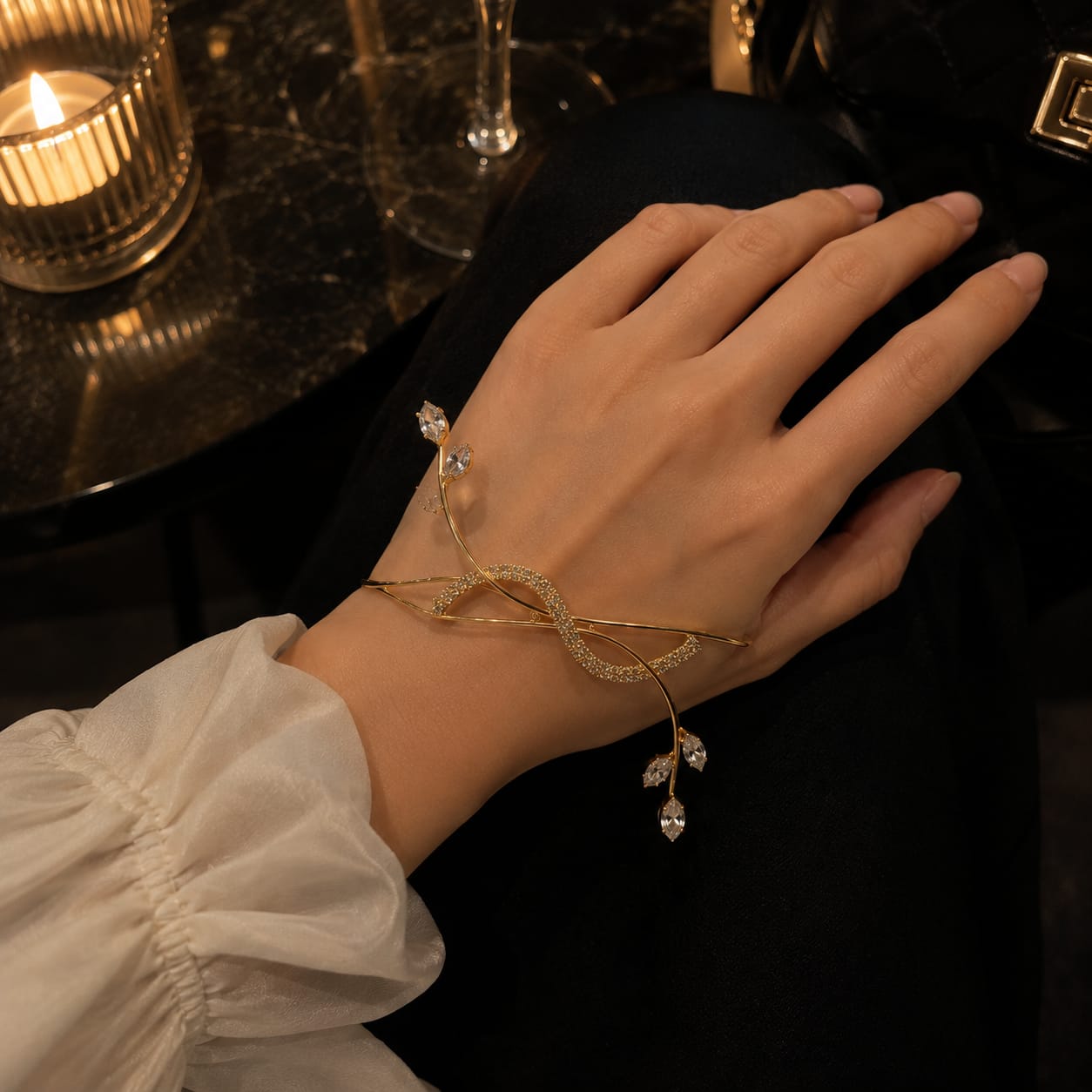 Golden Vine palm cuff