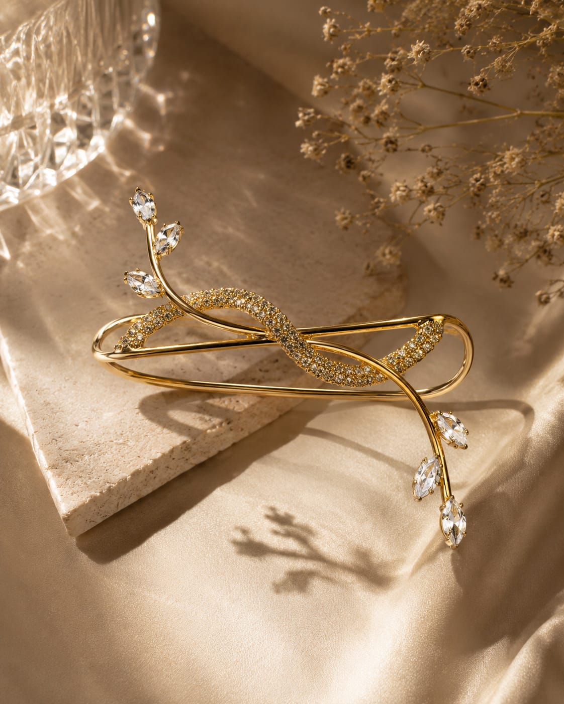 Golden Vine palm cuff