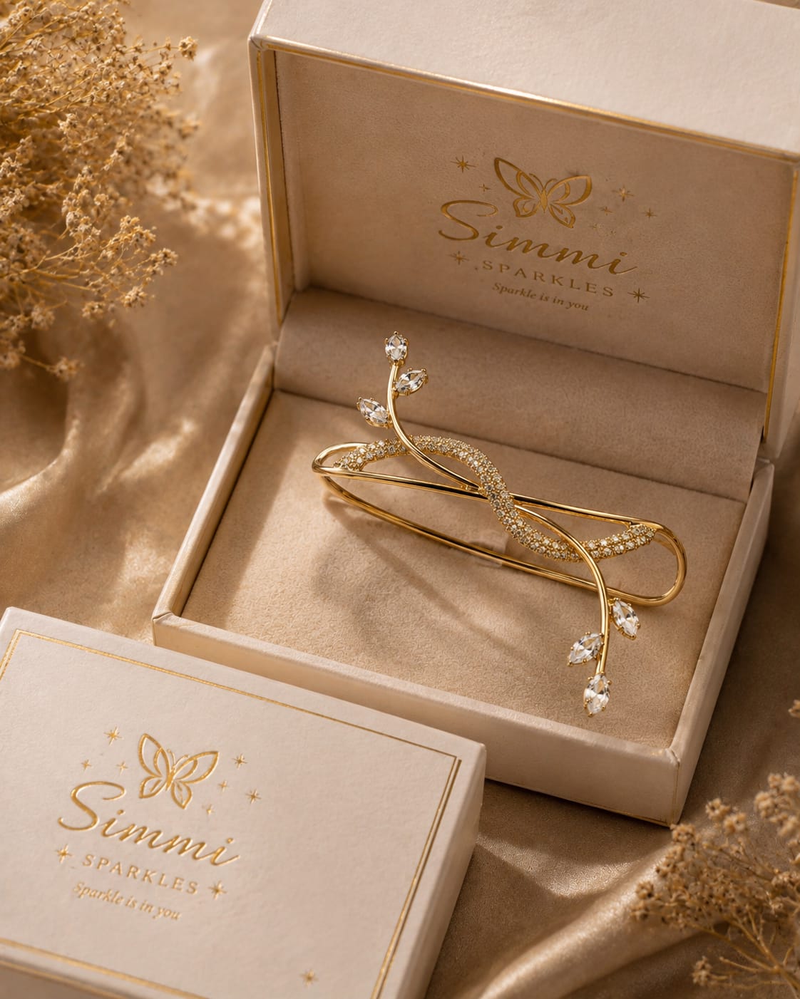 Golden Vine palm cuff