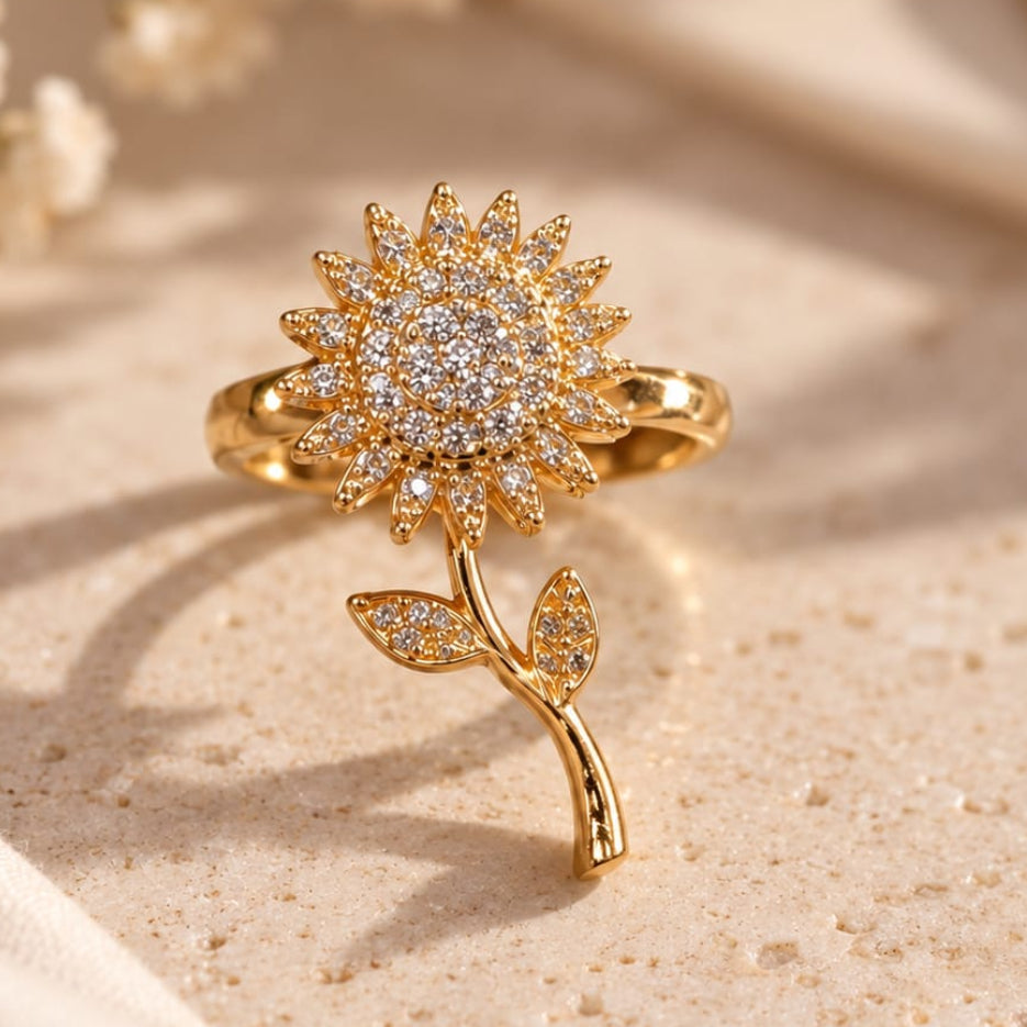 Sunflower revolving ring