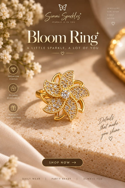 Bloom Floral revolving ring