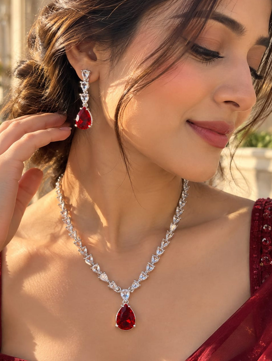 Crimson teardrop Ruby AD Set