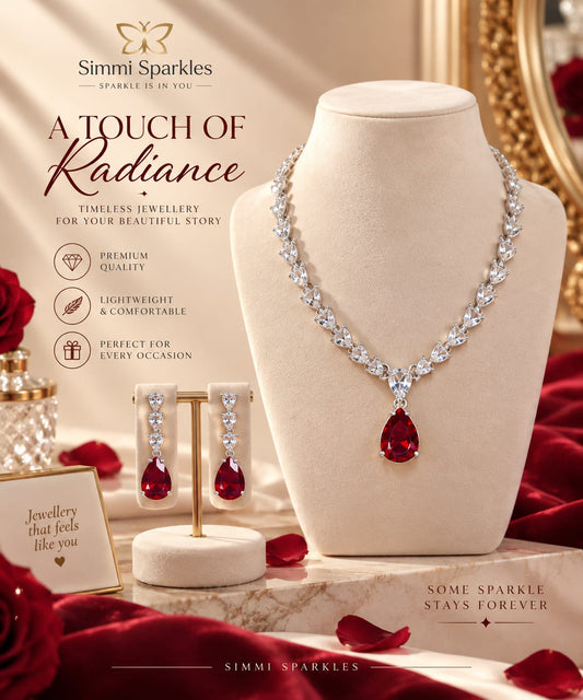 Crimson teardrop Ruby AD Set