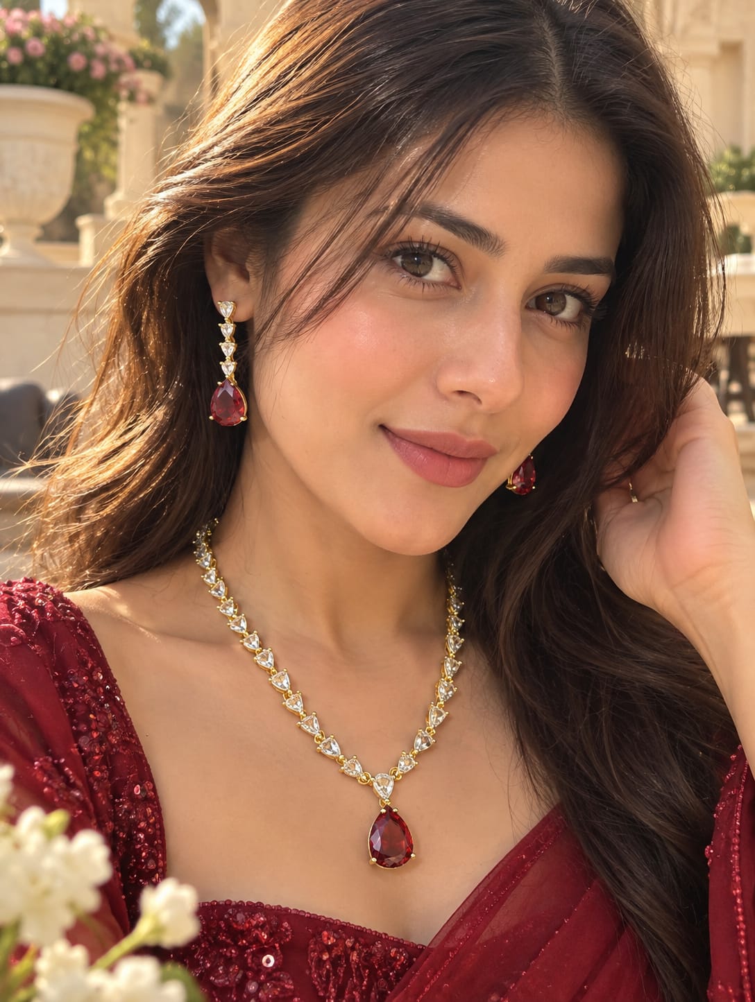 Ruby Golden chain Elegance AD Set