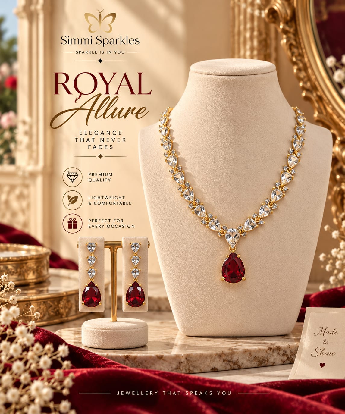 Ruby Golden chain Elegance AD Set