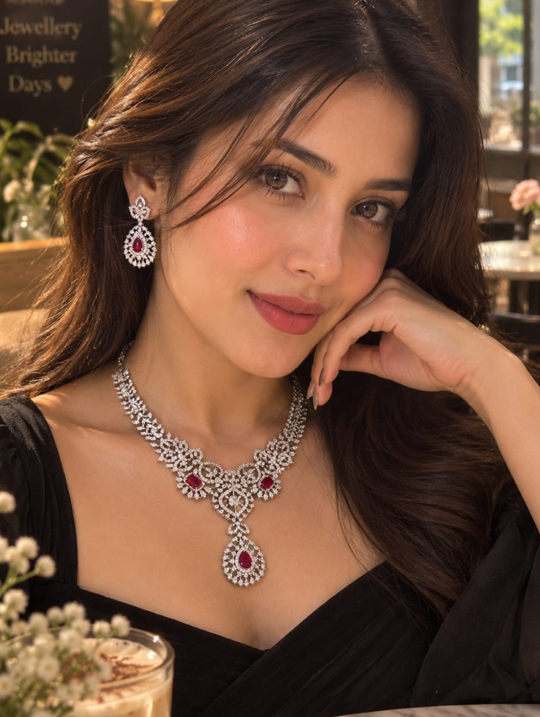 Ruby elan Necklace set