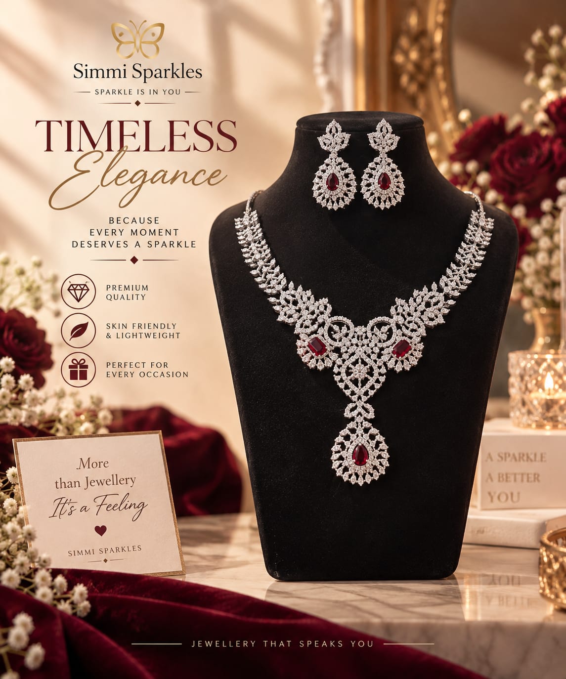 Ruby elan Necklace set