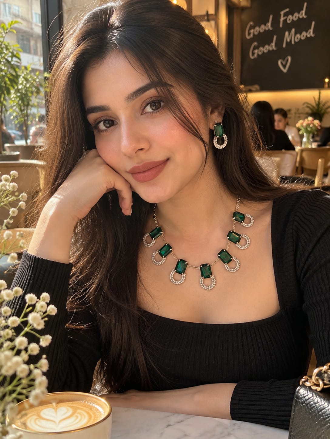 Emerald Link Necklace set